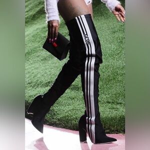 GCDS High Stripe Boots in Black NEW